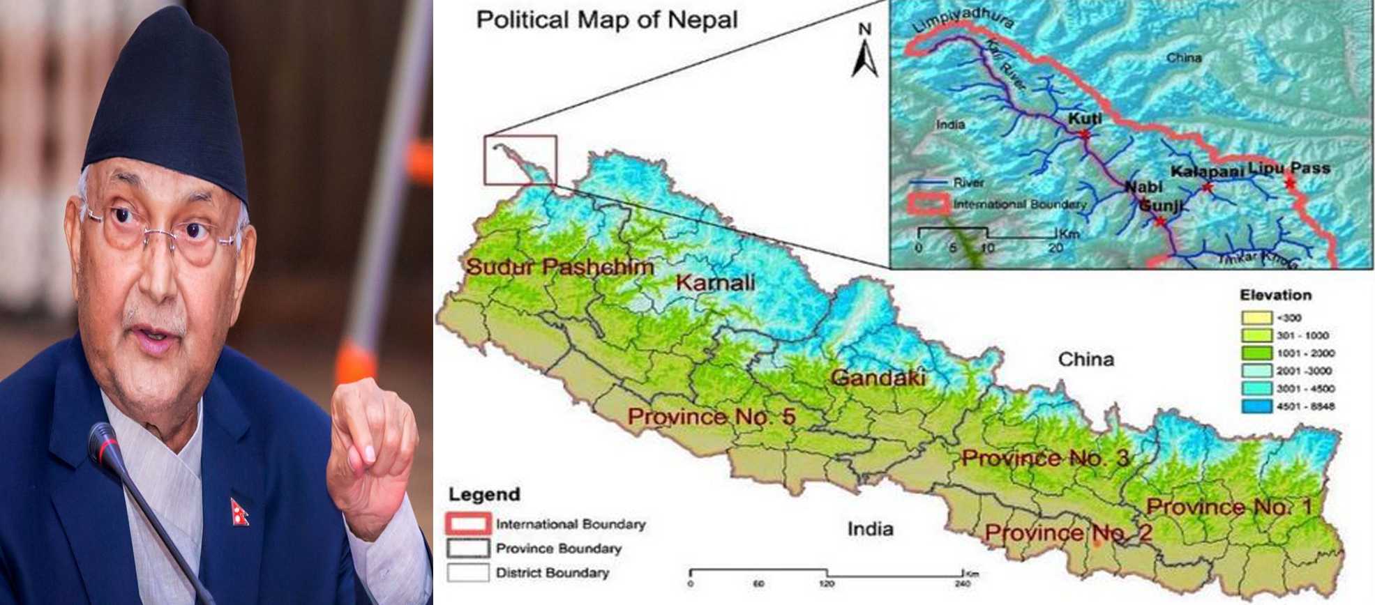 प्रधानमन्त्री ओलीको रहस्यपूर्ण निर्देशनः लिम्पियाधुरा समेटेको नक्सा तत्काल प्रकाशन नगर्नु