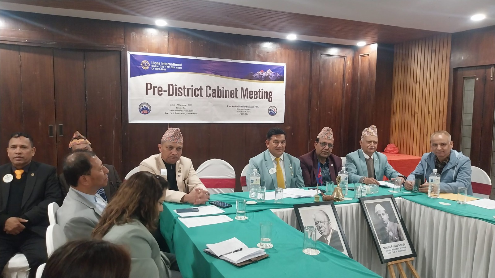 डिष्ट्रिक्ट ३२५ एफको प्रि–क्याबिनेट बैठक इन्द्रेणी सुइट होटलमा भव्यरुपमा सम्पन्न