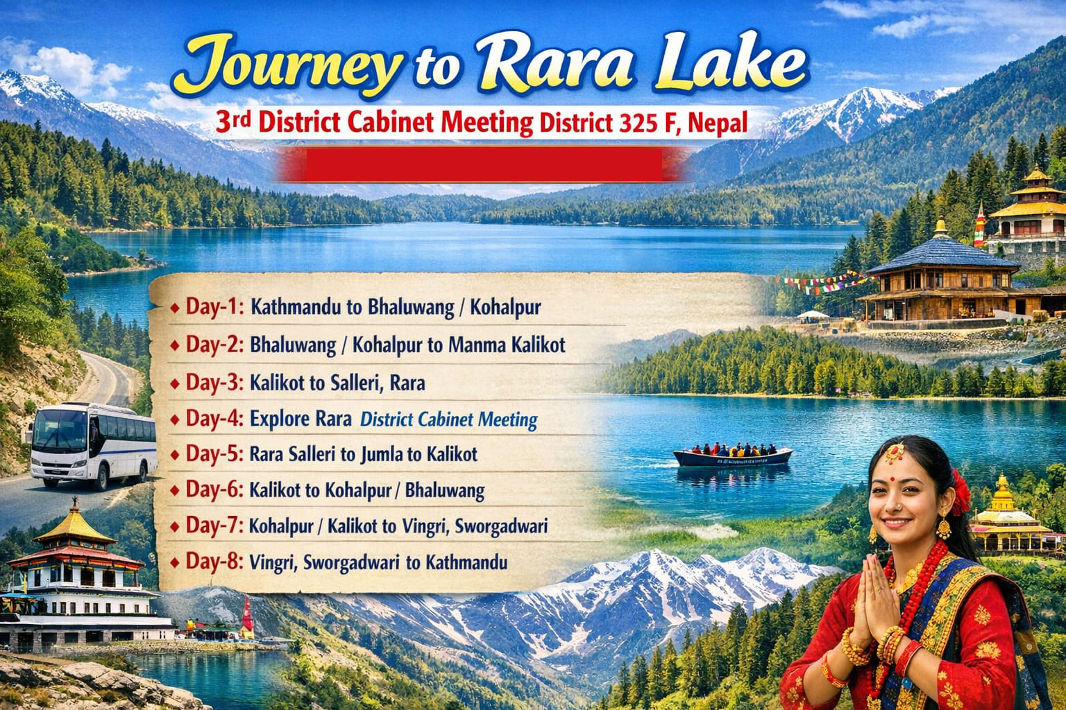 लायन्स अन्तर्राष्ट्रिय डिष्ट्रिक ३२५ एफको तेस्रो क्यबिनेट मिटिङ मुगुको रारामा सम्पन्न हुँदै