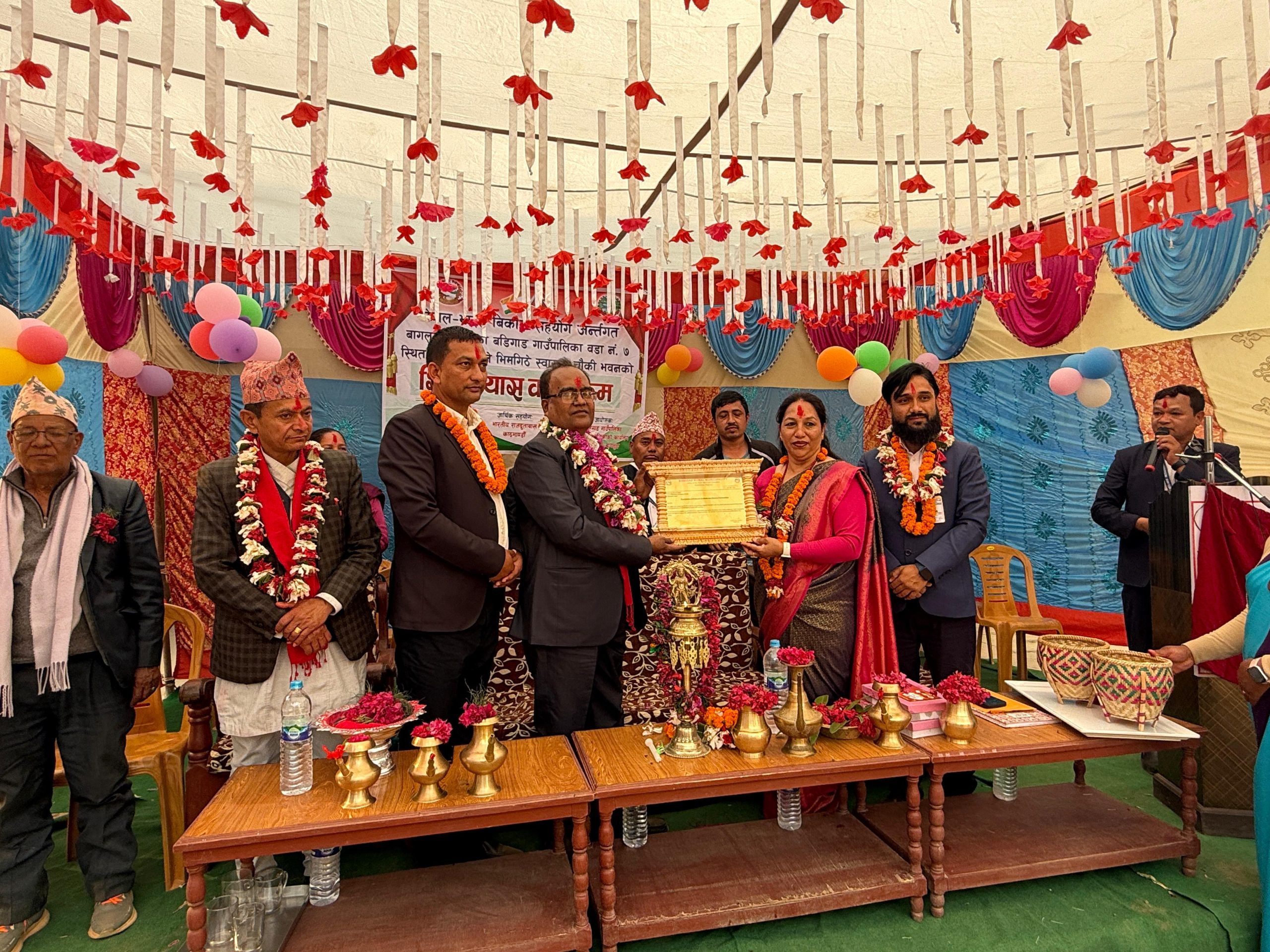 भारत सरकारको सहयोगमा बागलुङमा निर्माण हुन लागेको स्वास्थ्य चौकीको शिलान्यास