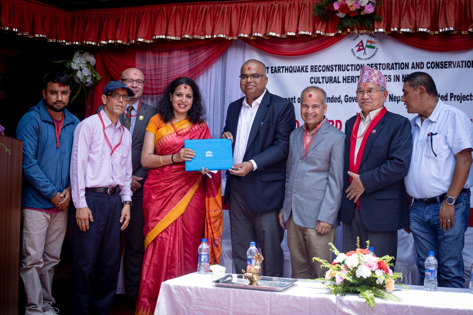 भारत सरकारको सहयोगमा पुनर्निर्मित जेष्ठ वर्ण महाविहारलाई युनेस्कोको ‘अवार्ड अफ मेरिट’ हस्तान्तरण