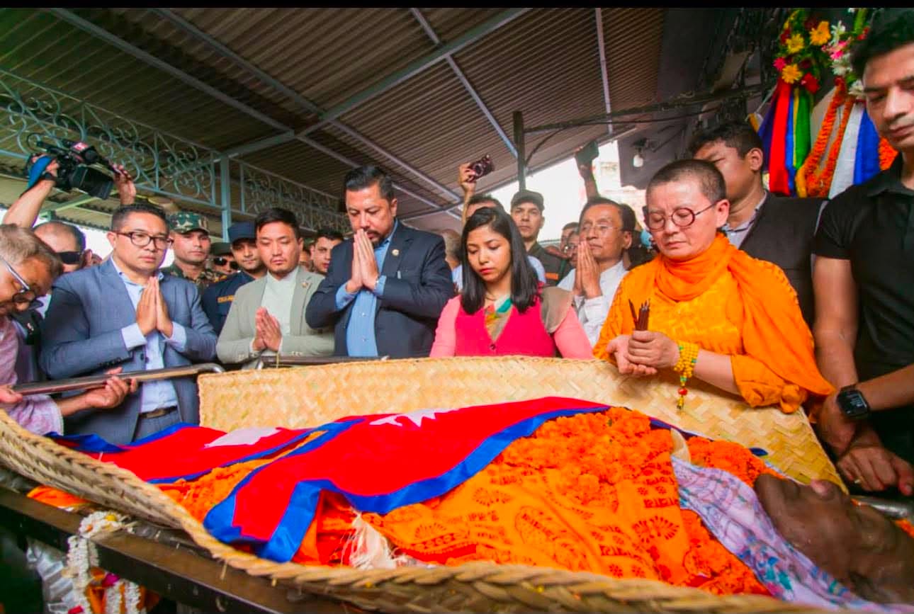 जनकवि दुर्गालाल श्रेष्ठको राष्ट्रिय सम्मानका साथ अन्त्येष्टि